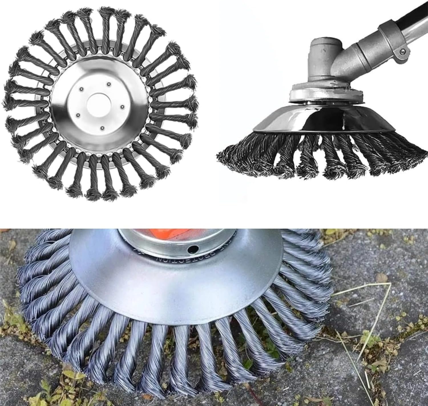 Lyfengdeam 6/8" Weed Brush Steel Wire Trimmer Wheel Garden Lawnmower Grass Cutter Head image number 6