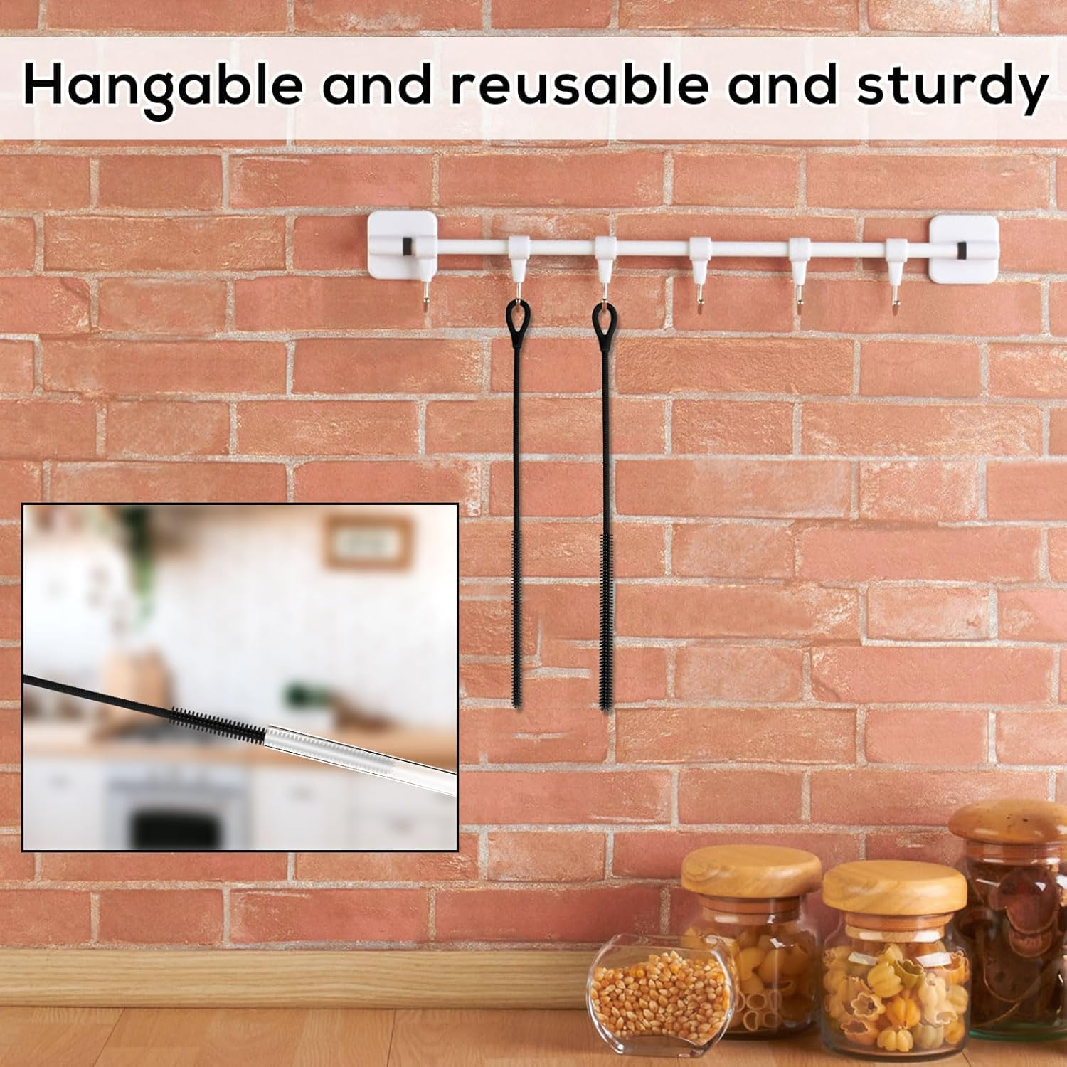 Silicone Straw Cleaner Brushes &ndash; Reusable, Bendable & Food-Grade with Non-Slip Handle | 6 Pack Multi-Colour Set for Straws, Bottles & Narrow Spaces (6Mm Diameter, 25Cm Length) image number 4