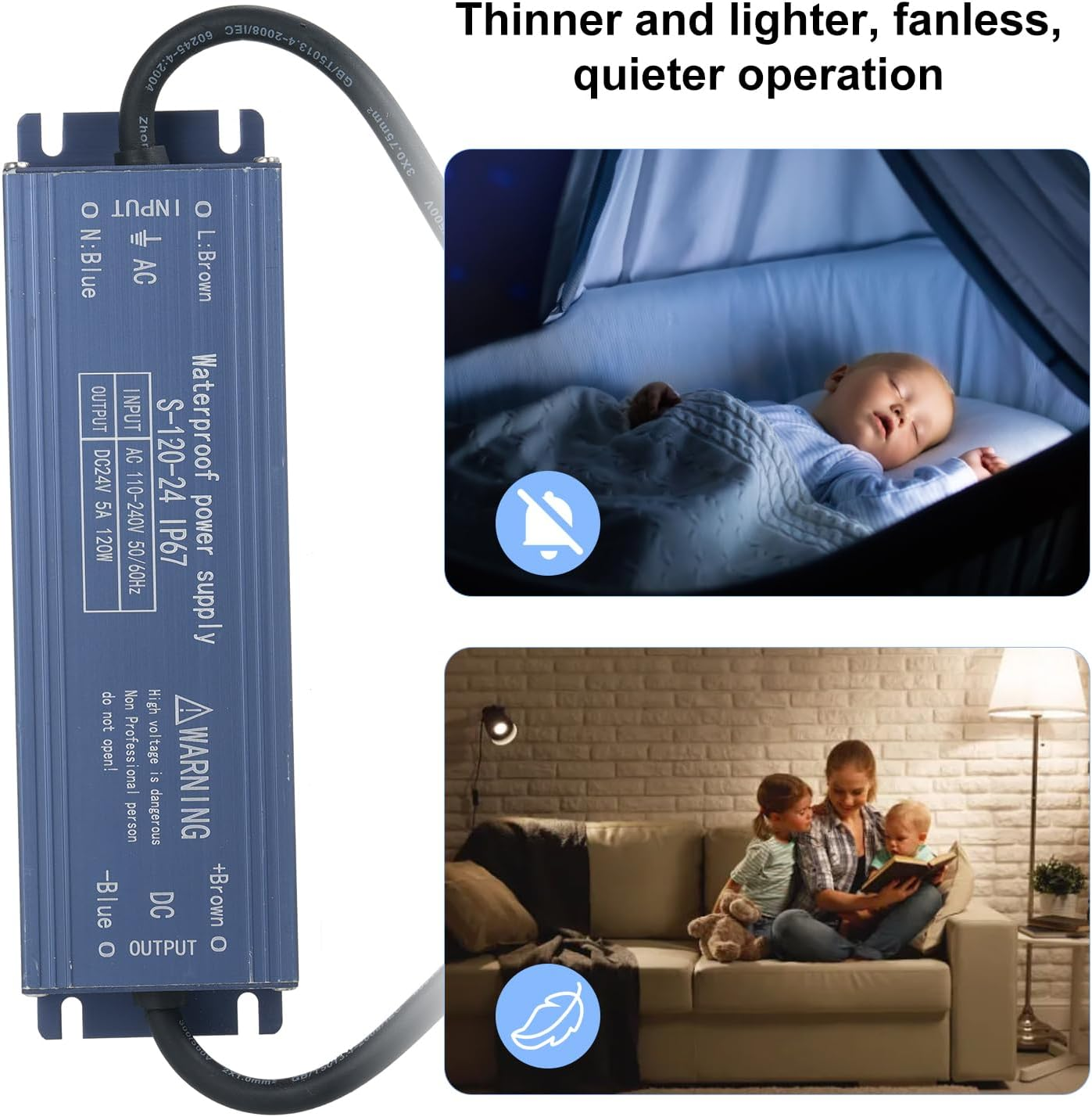 IP67 Driver Switch Power Supply Transformer Adapter AC -240V to DC 24V 120W Constant Voltage Output for Strip Light Lightbox Sign D image number 4