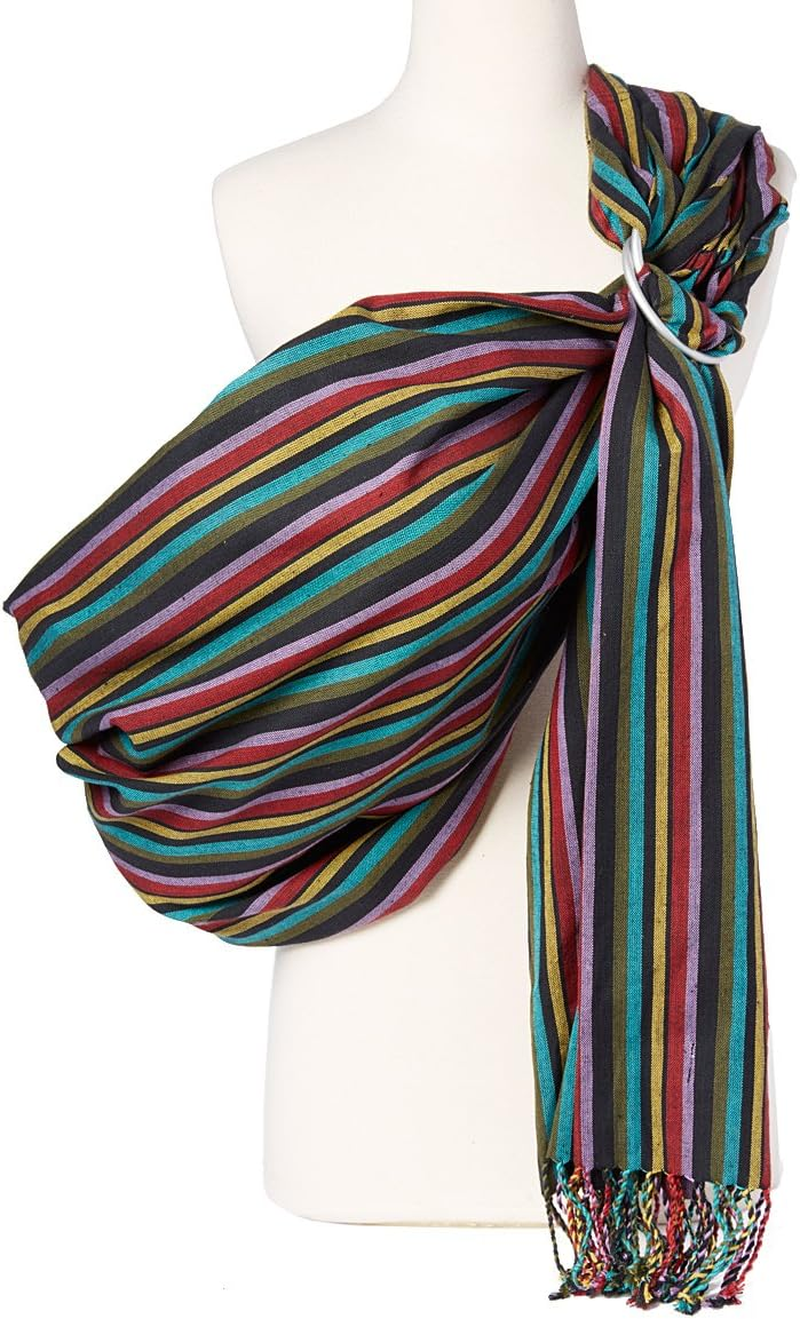 Hip Baby Wrap Ring Sling Baby Carrier for Infants and Toddlers - 100% Soft Cotton Baby Wraps Carrier for Babies 8-35 Lbs - Perfect Baby Shower Gifts Moms and Dads - Nursing Cover (Summer Rainbow)
