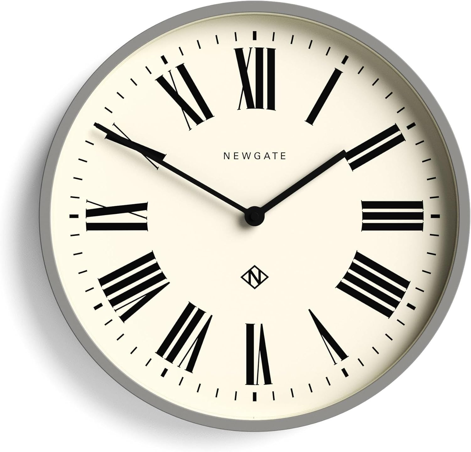 NEWGATE&reg; Number Three Italian Wall Clock - round Clock - Kitchen Clock - Clocks for Living Room - Office Clock - Contemporary Case - Roman Numeral Dial - (Posh Grey) image number 5