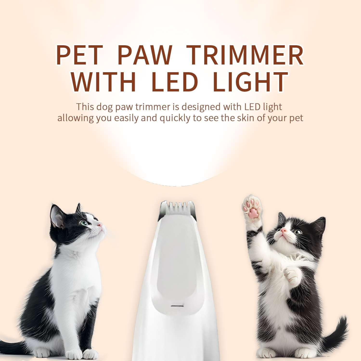 Dog Paw Trimmer, SBERAY Paw Trimmer for Dogs, Quiet Electric Pet Hair Clippers Grooming Kit with LED Display, 35Db Low Noise, Rechargeable Clipper for Dogs Cats Paws, Eyes, Ears, Face, and Rump image number 4