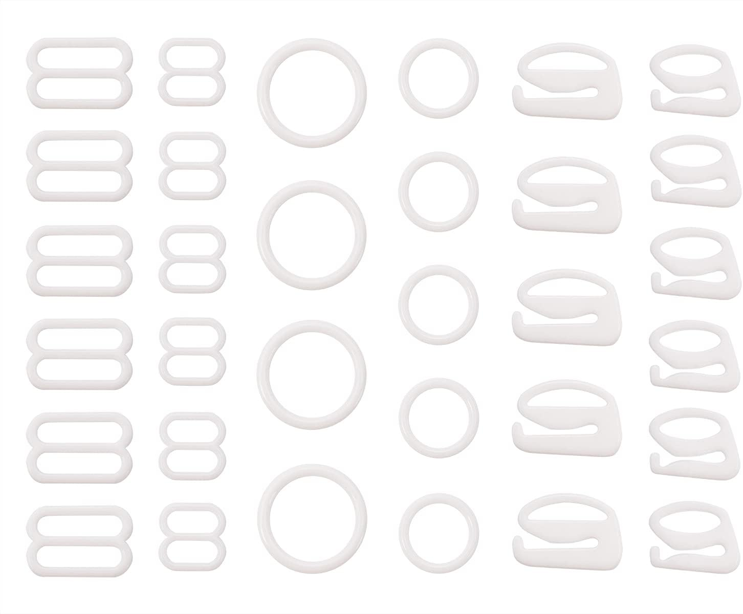 Tupalizy 240PCS Bra Strap Hooks for Sewing Bikini Halter Swimsuit Tops Lingerie Rings Nylon Bathing Suit Clips Clasp Sliders