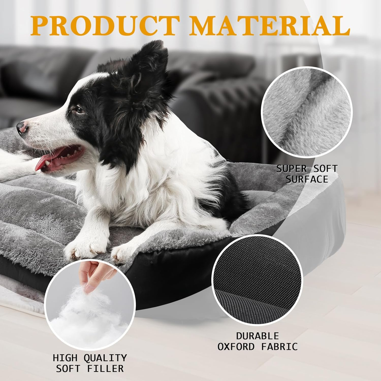 Dog Bed, Orthopedic Small Dog Bed with Sides, Washable Dog Beds for Small Dogs, Comfortable and Breathable Soft Cotton Small Dog Couch Pet Bed