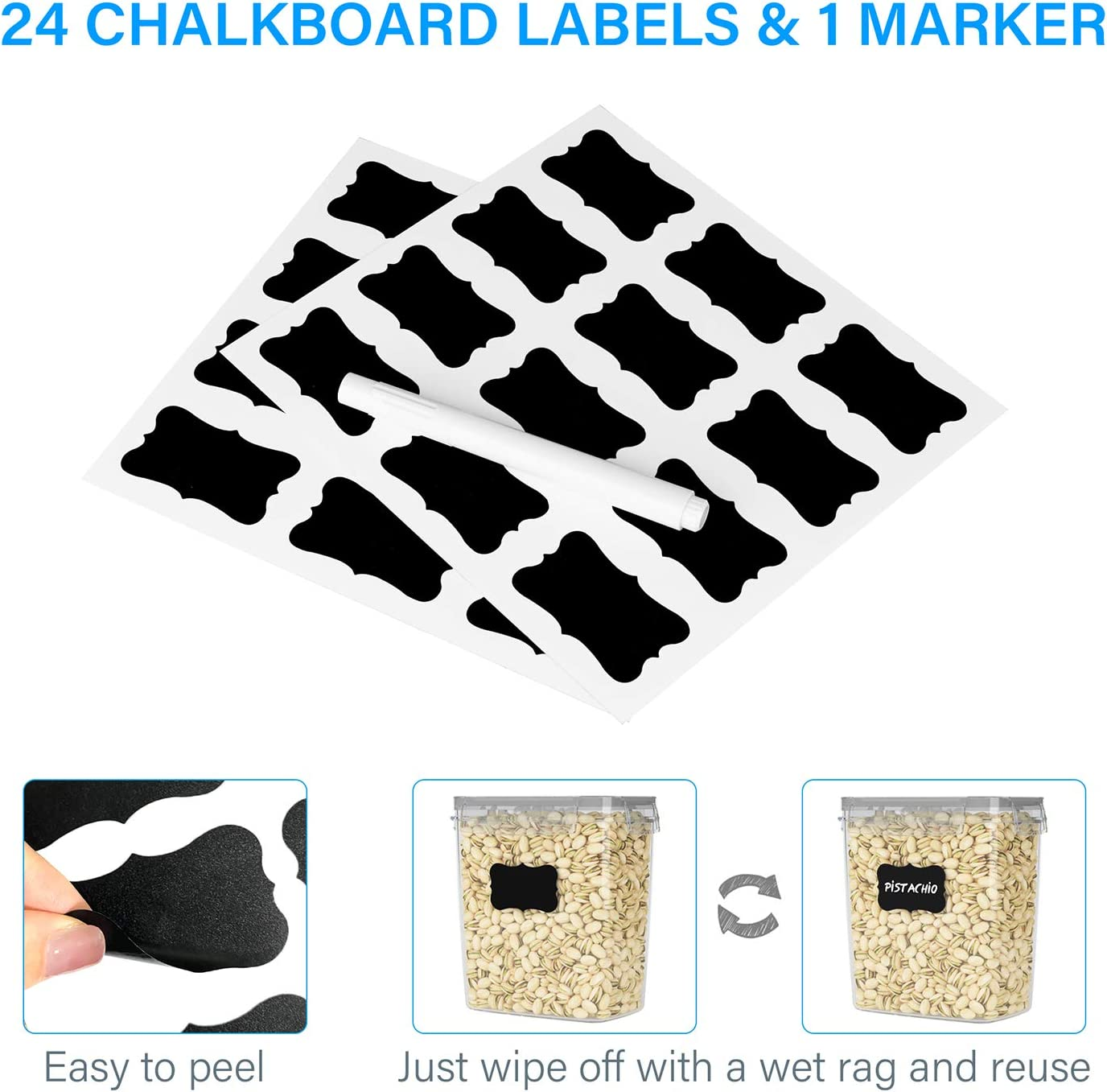 Airtight Food Storage Containers 9 Pieces 1.5Qt / 1.6L- Plastic PBA Free Kitchen Pantry Storage Containers for Sugar, Flour and Baking Supplies - Dishwasher Safe