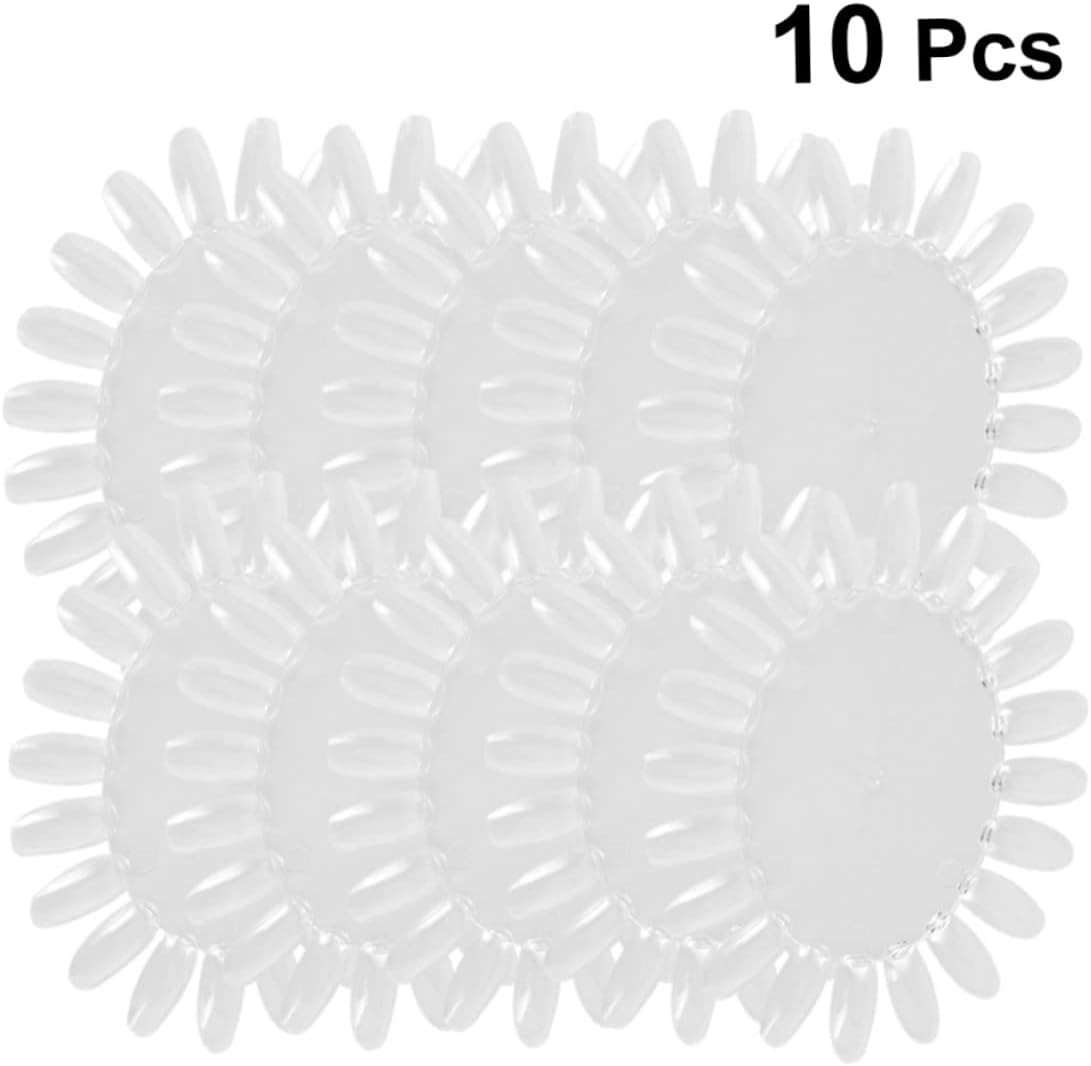 Vaguelly 10Pcs Nail Display Board Oval Nail Art Practice Plates Gel Polish Chart image number 3