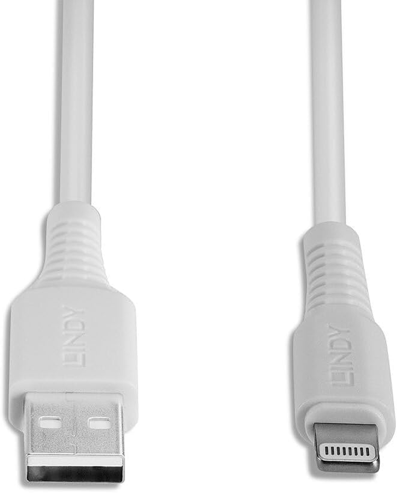 Lindy USB to Lightning Cable, 0.5 Metre Length, White
