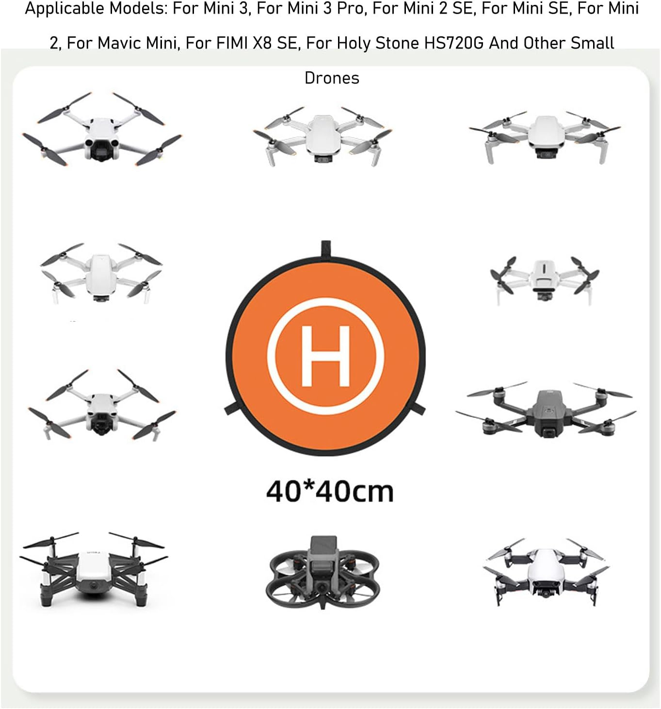Drone Landing Pad for DJI Mini 3 Pro, 15.7-Inch Universal Foldable Landing Mat for DJI Mini 3, Mini 2 SE, Mini SE, Mini 2, for Mavic Mini, FIMI X8 SE, Holy Stone HS720G