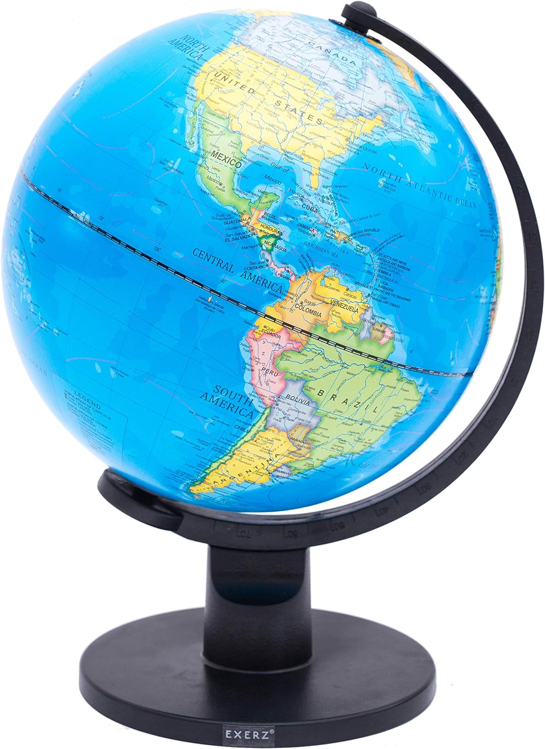 Exerz 25Cm World Globe Educational, Political Map Swivel Rotating Desk Earth Globe - Geography Learning Home School Office - Diameter 25Cm image number 4
