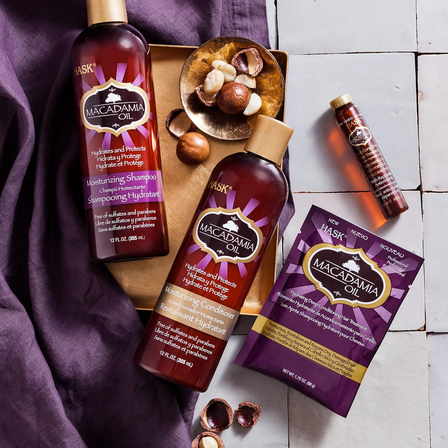 Hask Vials Macadamia Oil Shine Treatment, 0.62 Fl Oz (Pack of 12) image number 1