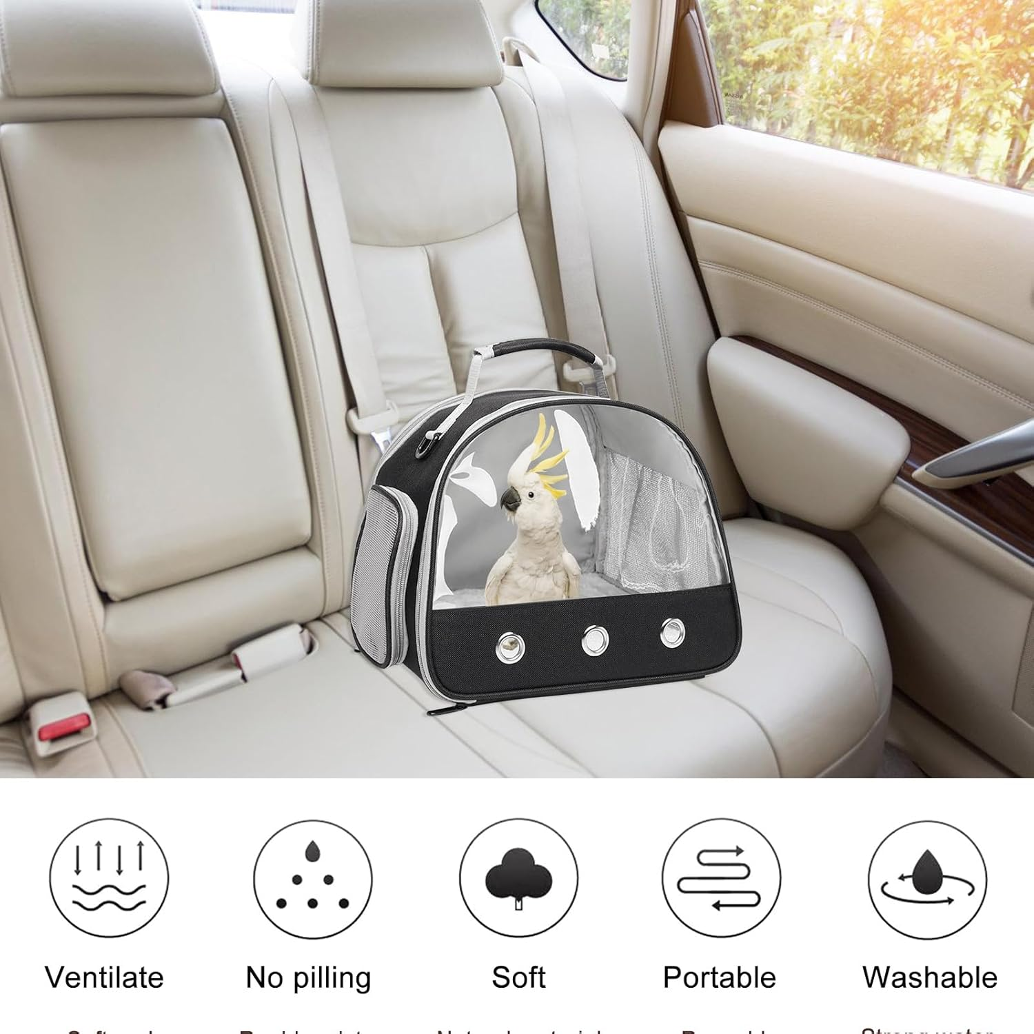 Small Pet Carrier, Small Animal Carrier Bag, Transport Box for Cat with Side Opening, Guinea Pig Carry Bag, Foldable Transport Box, Dog Transport Box for Birds, Kittens, Puppies image number 4