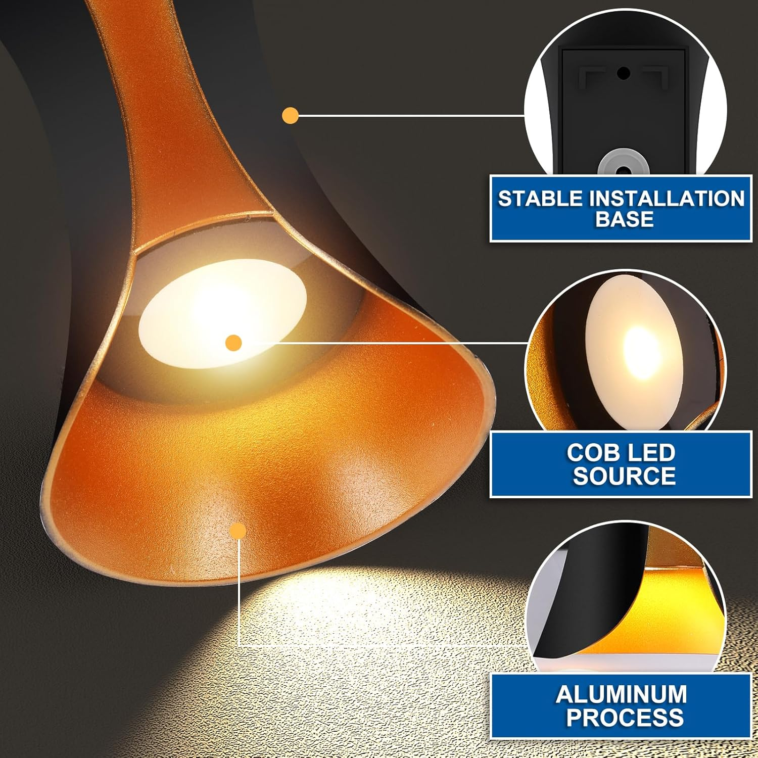 Modern LED Outdoor Wall Lamp 10W 3000K,Warm White LED up down Wall Light Waterproof Exterior Lights Fixture Suitable for Yards,Doorways,Garden,Pathway image number 5