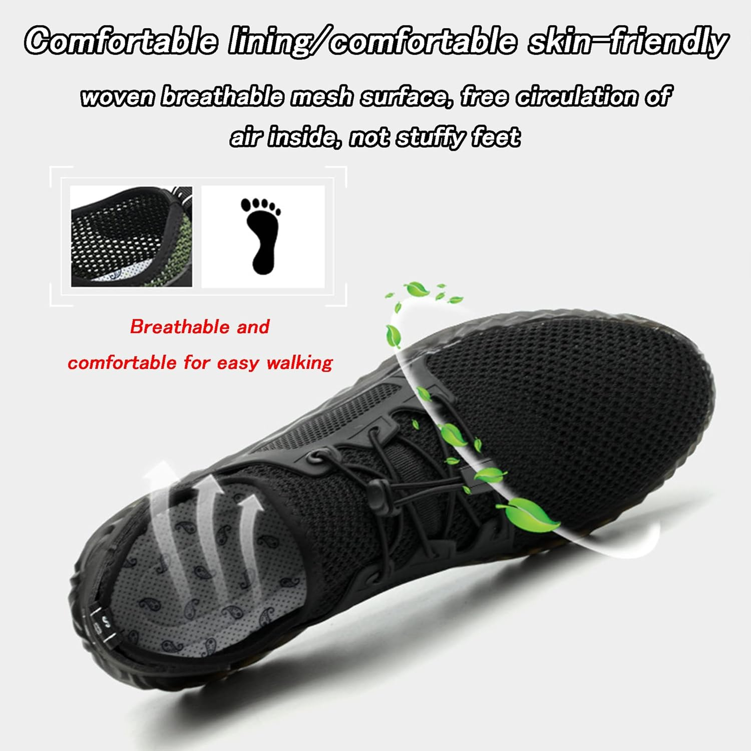 Mens Safety Shoes Steel Toe Cap Trainers Breathable anti Slip Industrial Sneakers Lightweight Work Footwear image number 5