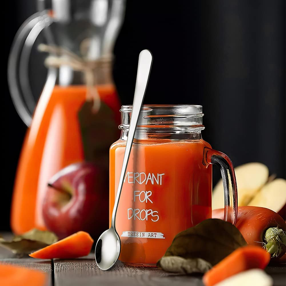 IQCWOOD Long Handle Iced Tea Spoons, 9-Inch Coffee and Ice Cream Stirrers, Stainless Steel Cocktail Stirring Spoons, Set of 4 - Color image number 6