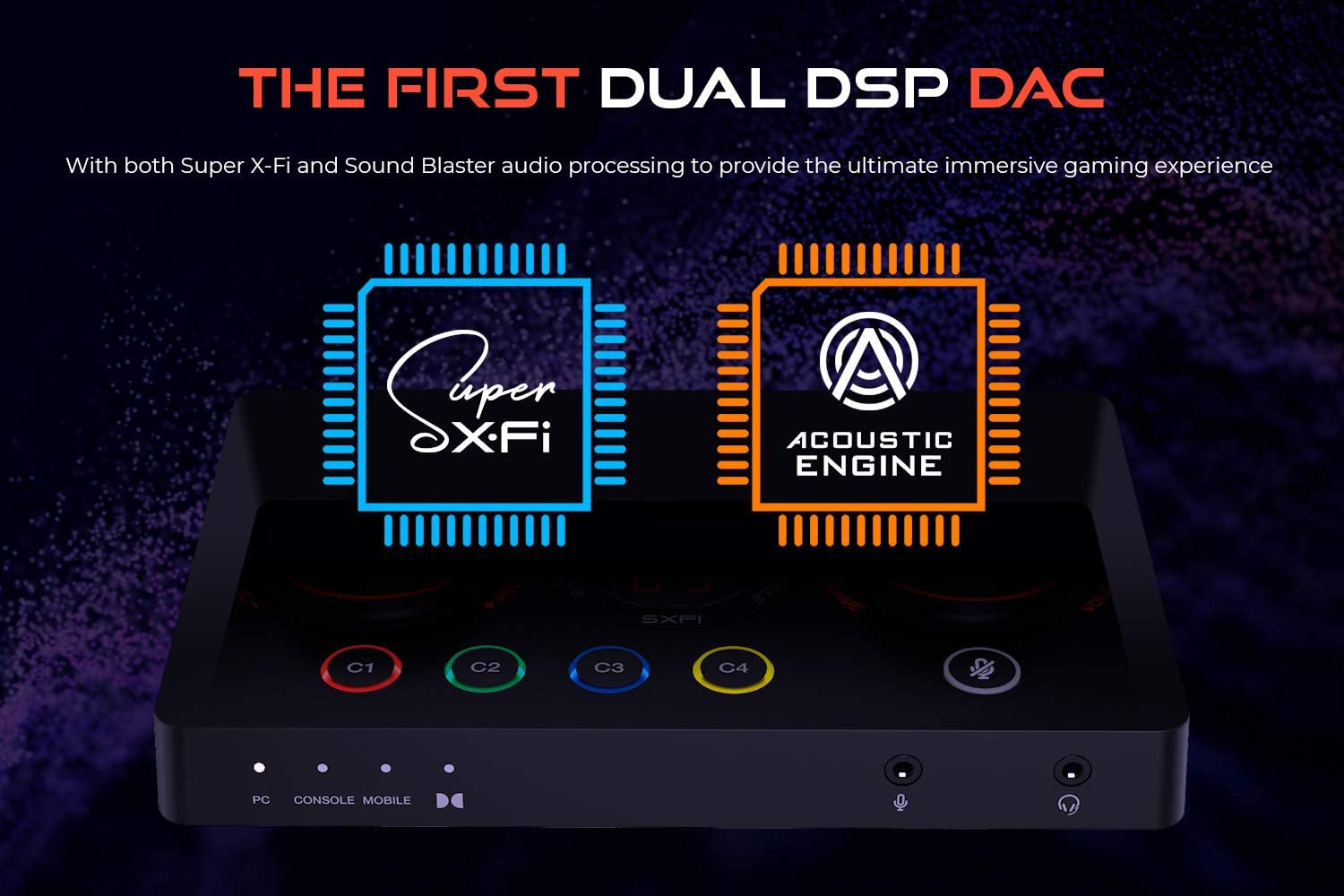 Creative Sound Blaster GC7 Game Streaming DAC Amp Ft Programmable Buttons, Super X-Fi, 7.1 Virtual Surround, Battle Mode, Scout Mode, Gamevoice Mix, for PC, PS4/PS5, Nintendo Switch, Xbox image number 4