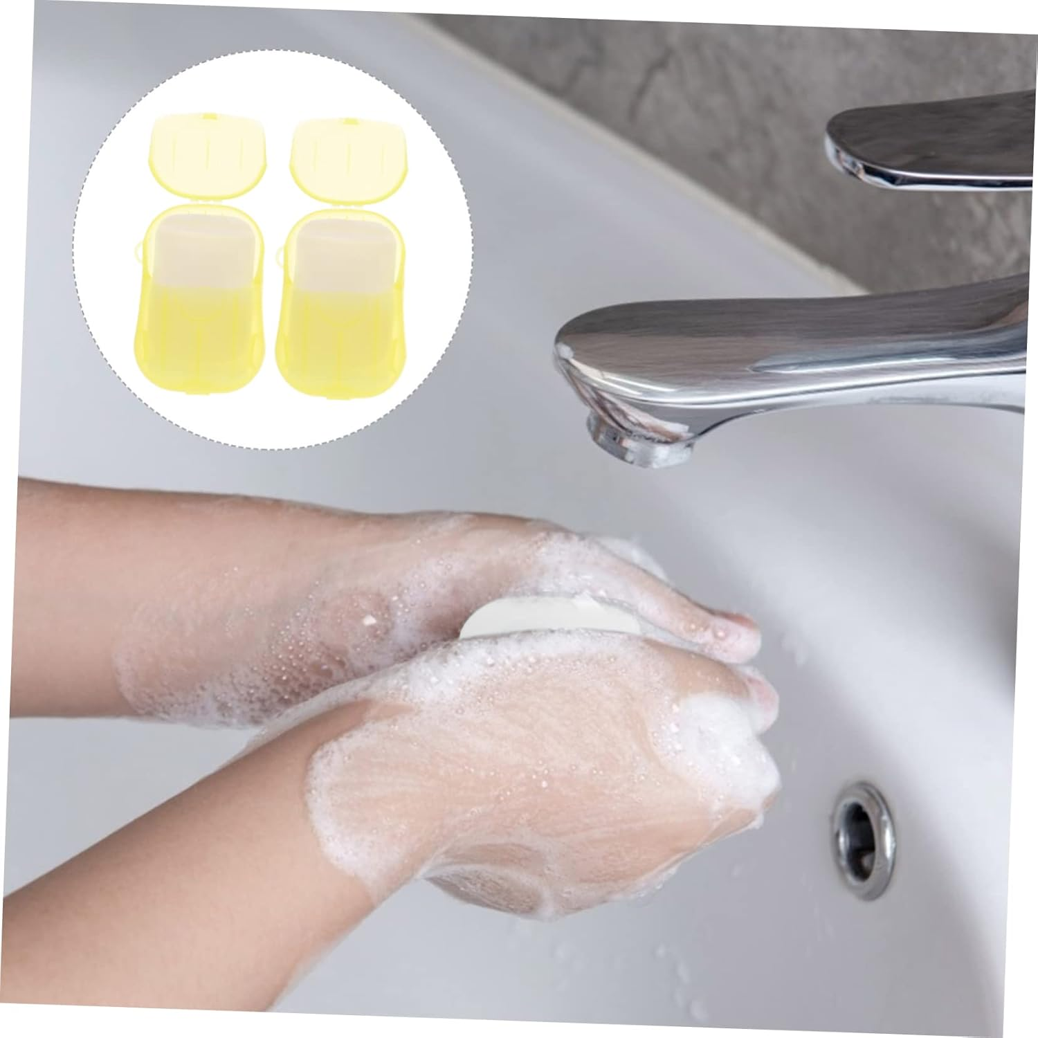 GAROZATION Portable Soap Portable Scented Soap Paper Travel Soap Paper Plastic Pink image number 6