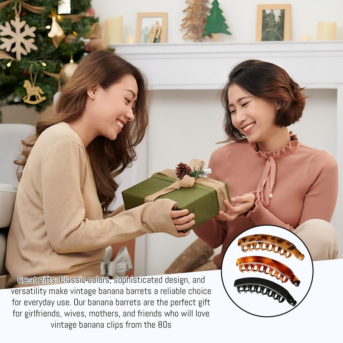 JEYORZY Pack of 3 Banana Clips, Banana Hair Clip, Vintage Banana Clip, Ponytail Hair Clip, Thick Hair, French Banana Clip Combs, Retro Female Hair Accessory image number 1