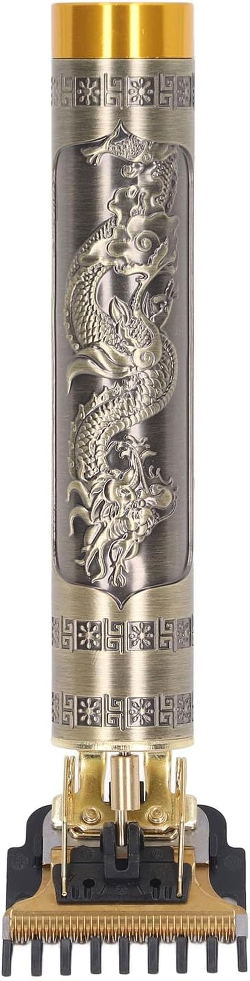 Fockety Professional Hair Trimmer, Durable Performance, Aluminium Alloy, Compact, Washable, T-Blade Hair Trimmer for Haircut (Charging Station with Dragon Pattern) image number 1