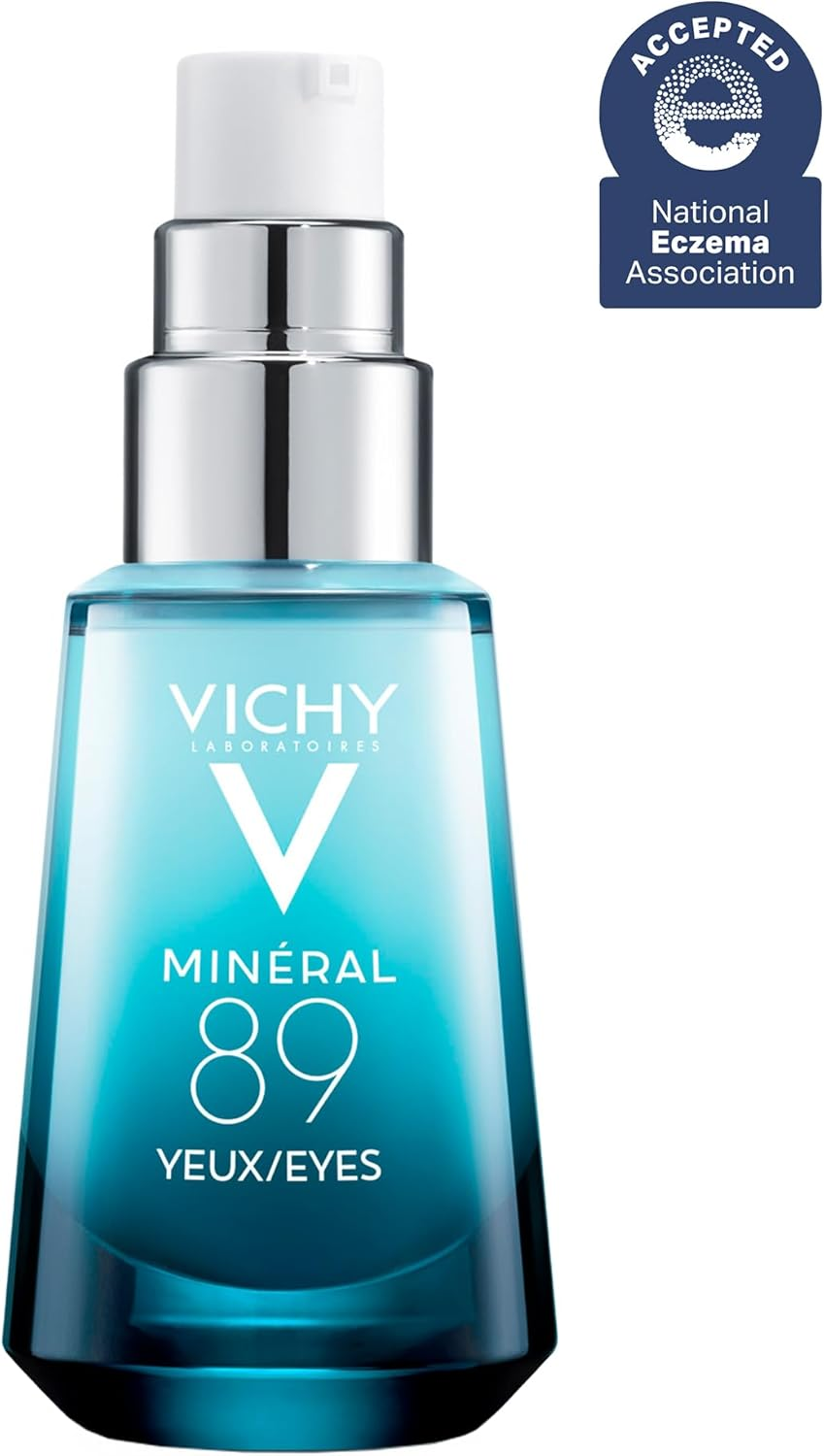 Vichy Mineral 89 Eyes Serum with Caffeine and Hyaluronic Acid, Moisturizing under Eye Cream Gel to Smooth Fine Lines and Hydrate Eye Area, Suitable for Sensitive Skin & Fragrance Free image number 1