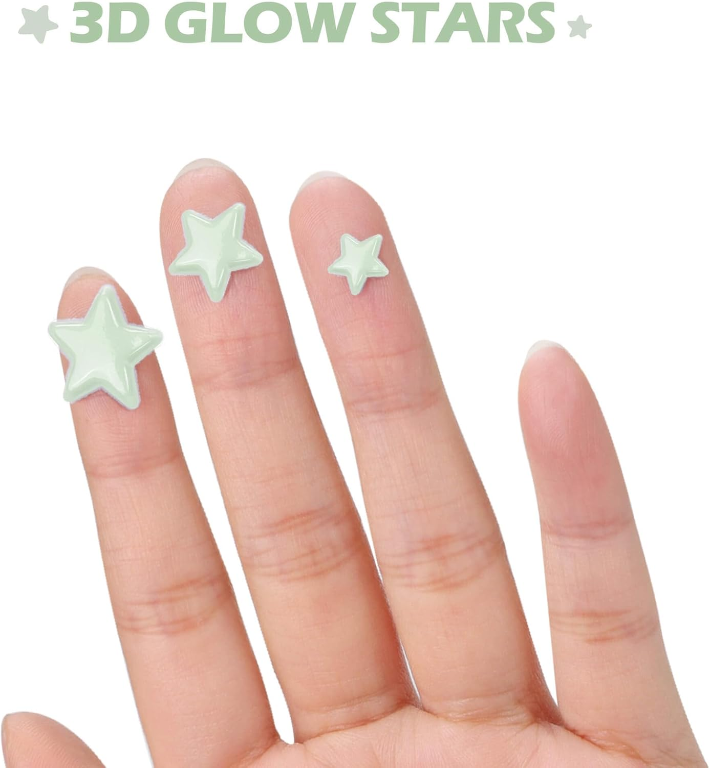 3D Glow in the Dark Stars Wall Decals, 633 Pieces, Realistic Starry Sky Ceiling Decorations for Kids Bedroom image number 2