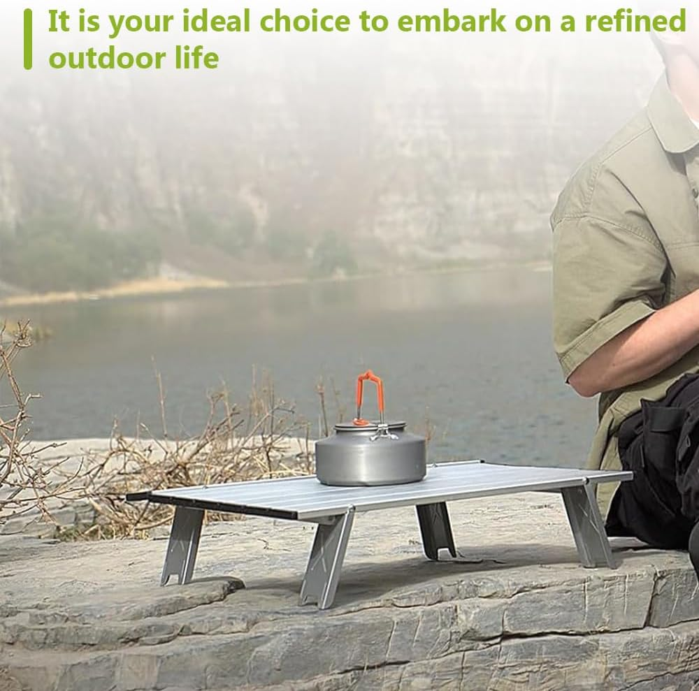 15.7"X11.4"X5.3" Ultralight Aluminum Camping Table, Portable Folding Outdoor Table, Compact Beach & Picnic Table for Travel, Tailgating & Car Camping (Silver) image number 1