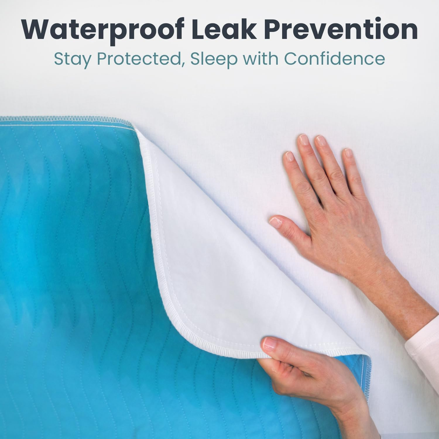 Bed Pads Washable Waterproof 34" X 36" (Pack of 2) - Incontinence Bed Pads for Adults and Kids - Heavy Absorbency Reusable Bed Pads - Chuck Pads - Waterproof Protective Pad for Bed image number 6