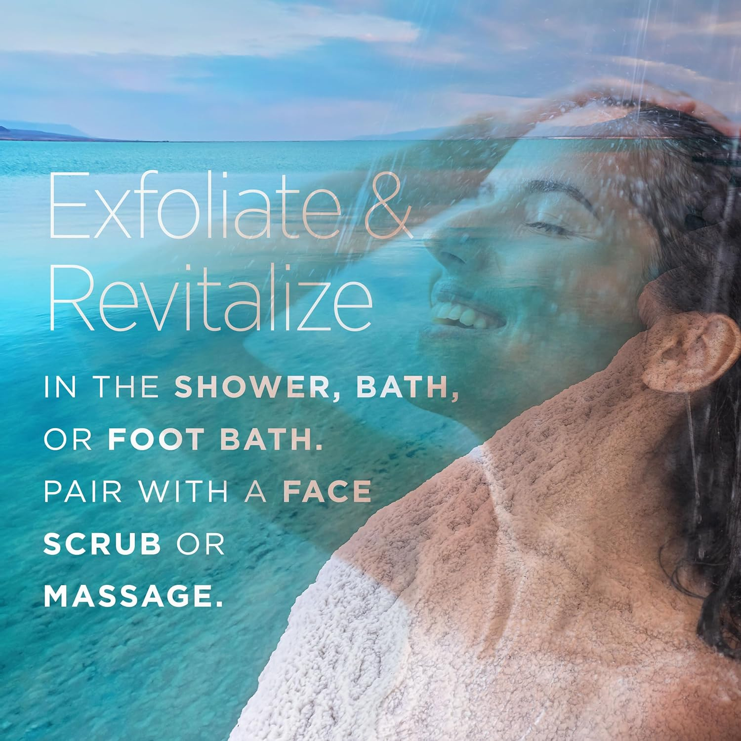 Minera Fine Grain Dead Sea Salt for Bath & Soaking &ndash; 15 Lbs (3 X 5 Lb Bags), Fast-Dissolving, 100% Pure & Natural, Unscented, Skin-Nourishing Bulk Sea Salt image number 4