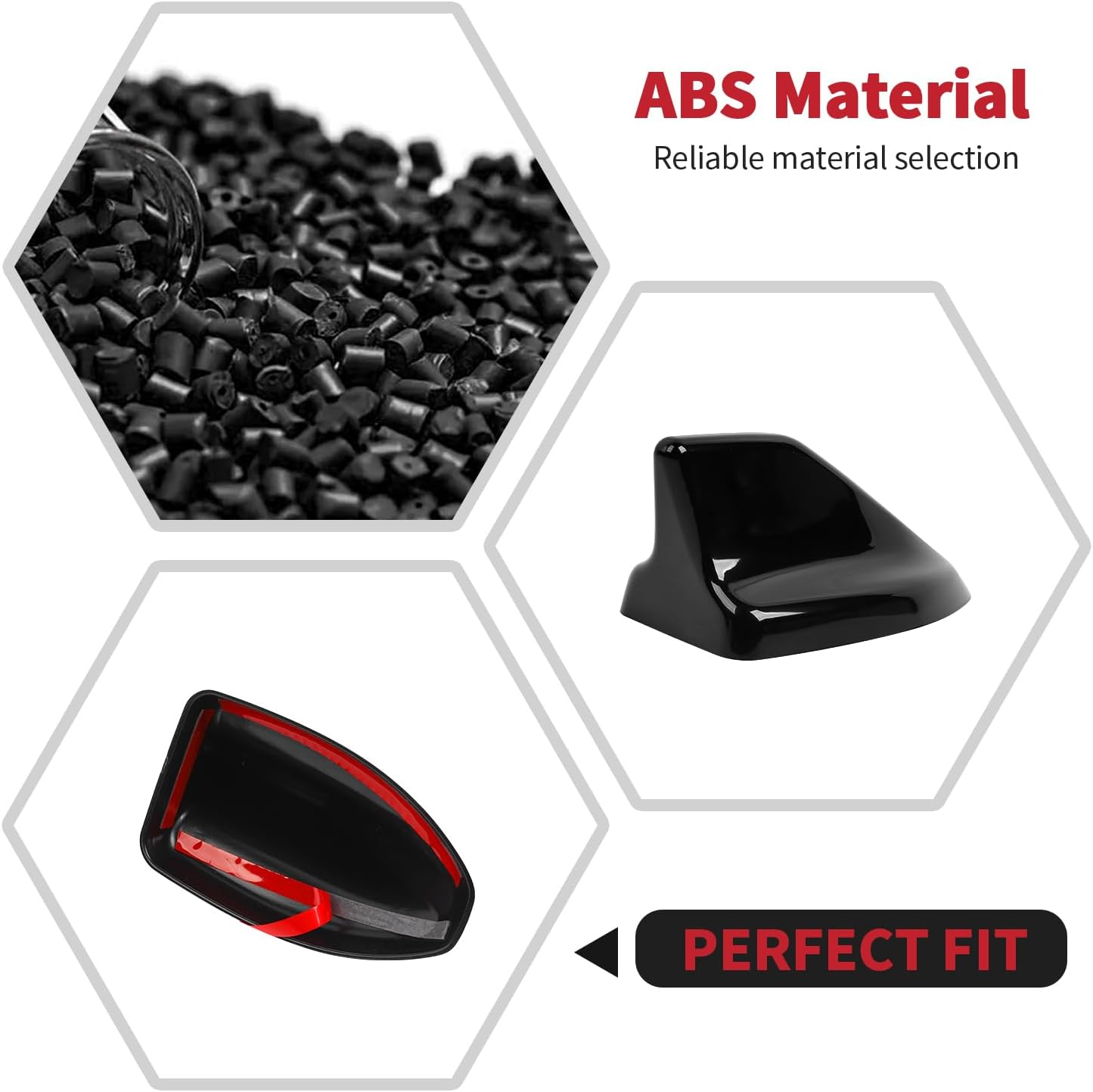 RT-TCZ Roof Antenna Cover Trim Decoration Exterior Accessories for Ford Mustang 2024 2025 (Black)