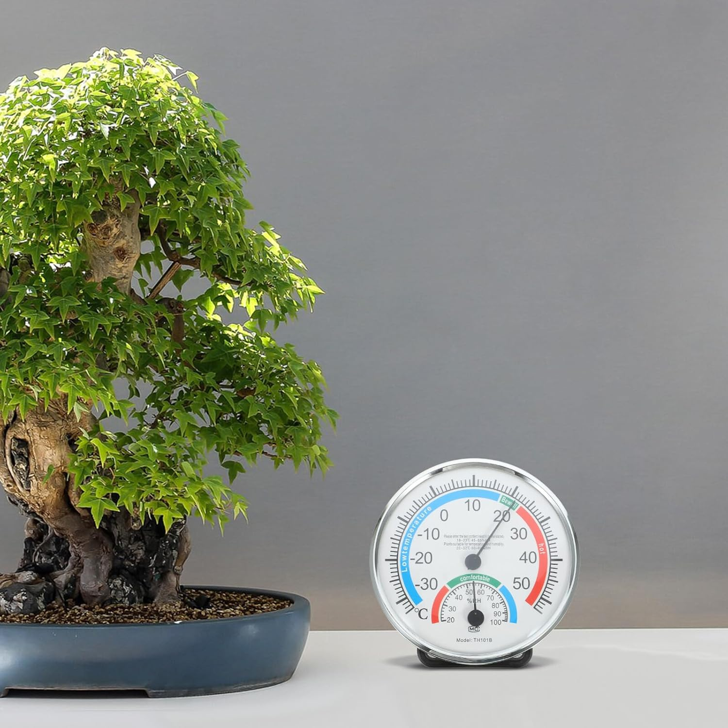 Luxshiny Indoor Outdoor Thermometer Hygrometer Abs Material Temperature Humidity Gauge for Home Patio Garden Moisture Monitoring image number 3