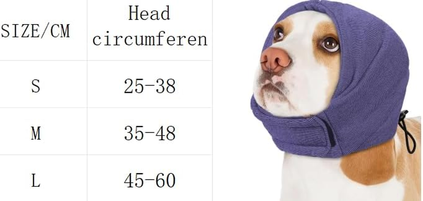 Dog Ear Muffs Noise Protection, Dog Calming Hoodie, No Flap Ear Wraps for Dogs, Soft Dog Noise Cancelling Ear Muffs, Dog Ear Cover for Anxiety Relief (Dark Purple, S) image number 3