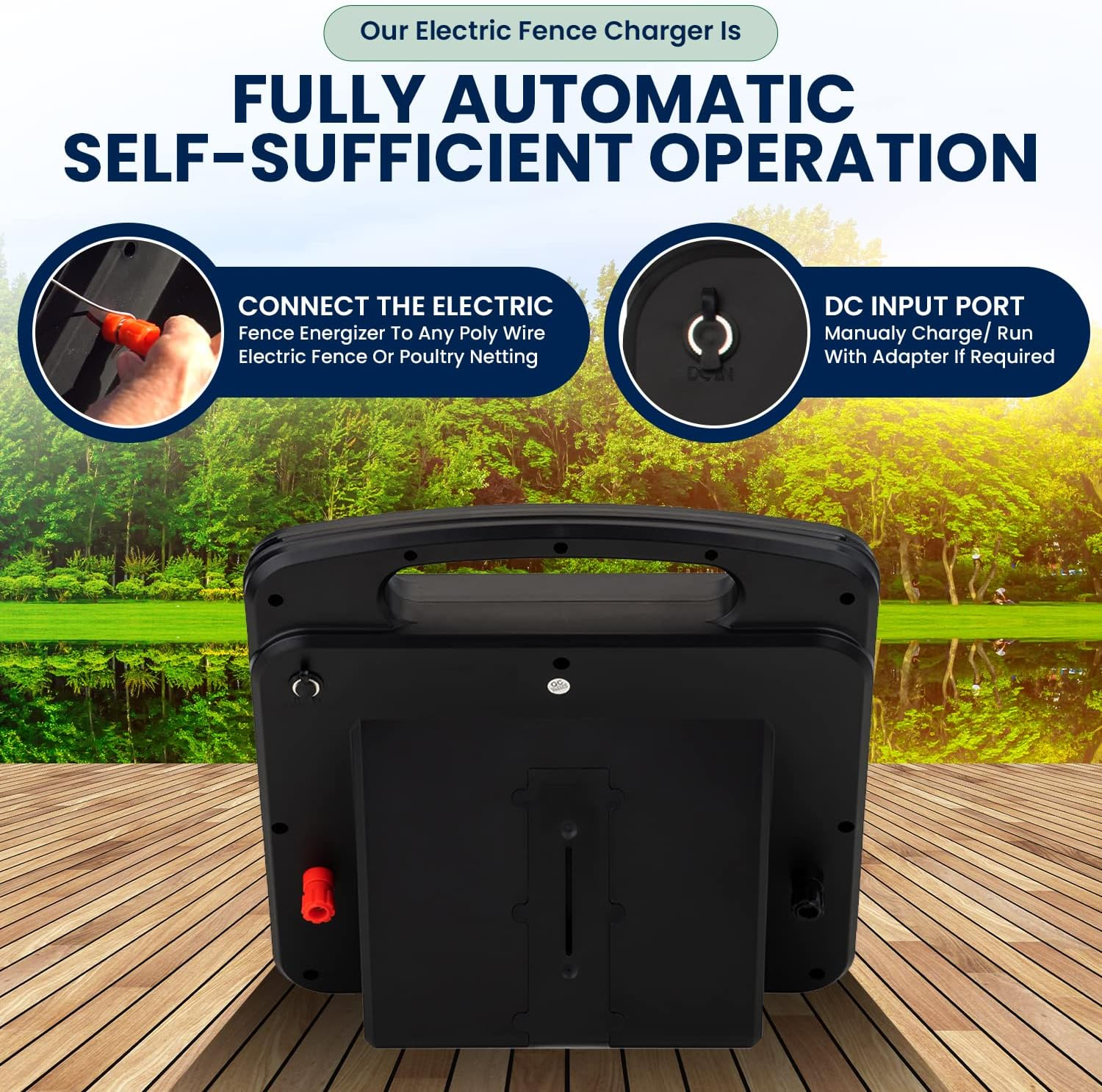 My Animal Command Solar Charger Portable Power Station Pet Fence 3 Mile 0.25 Joules Output (9-11KV) Electric Fence Energizer Containment & Protection of Livestock,Dog, Cats, Pets Easy Installation image number 5