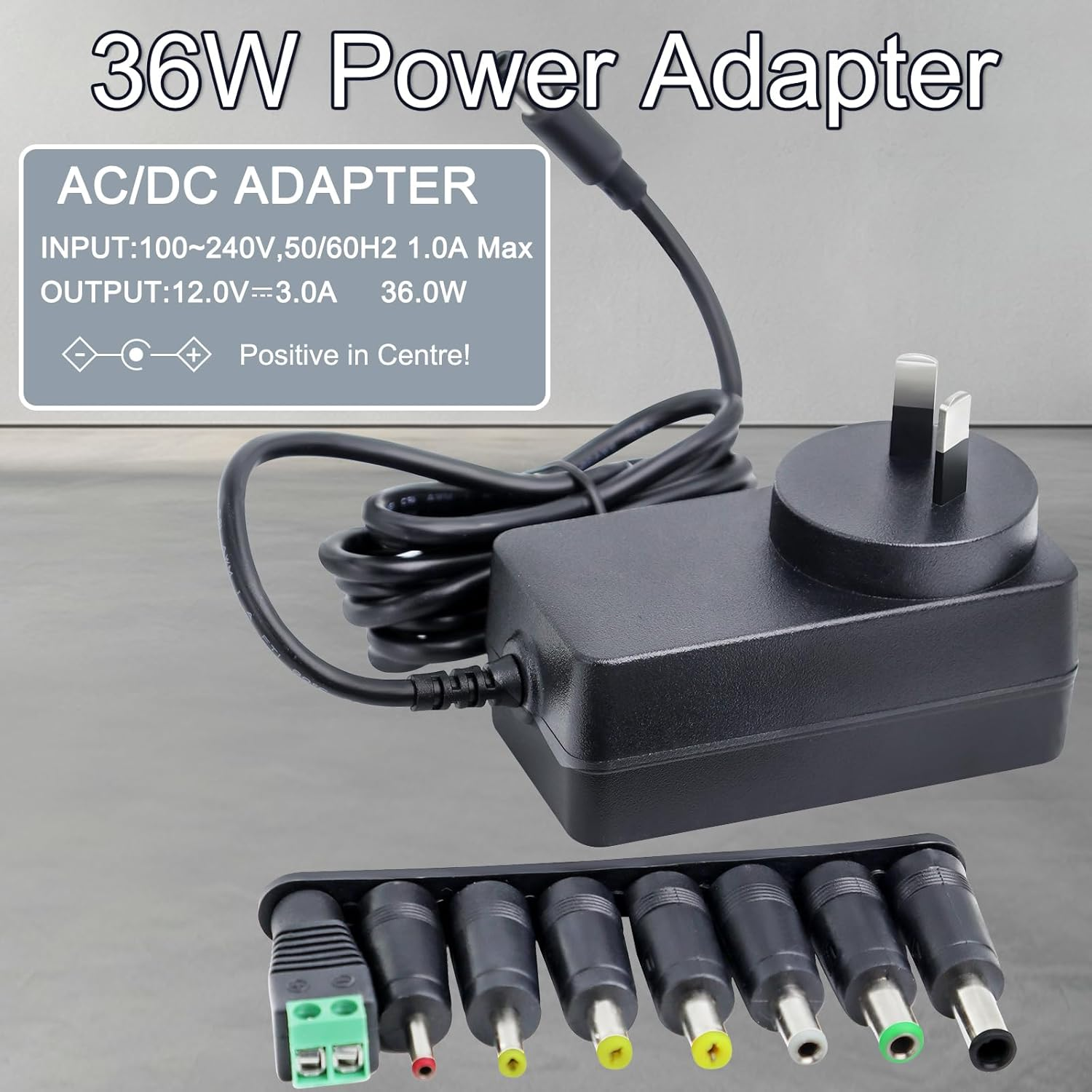 Universal AC to DC 12V 3A Power Supply Adapter - Perfect for CCTV, DVR, NVR, Router, Network Switch, LED Strip, Speaker, TV Box, and More image number 1