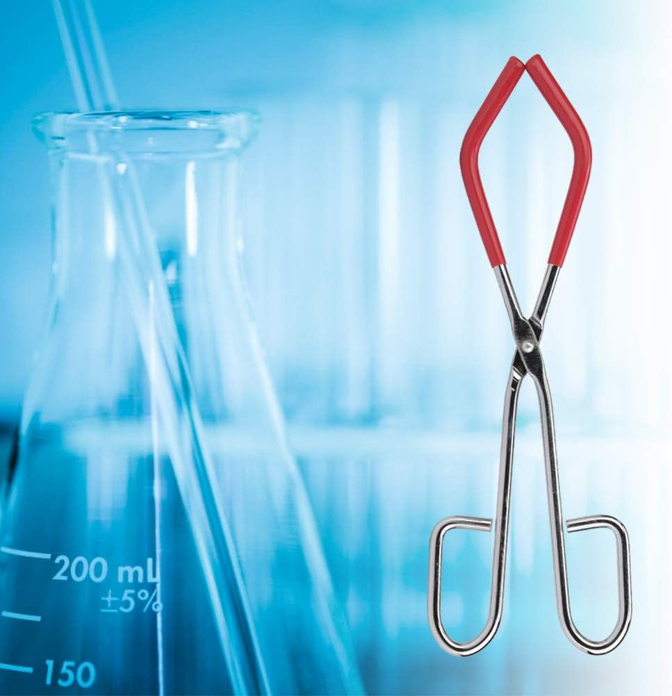 Xinwoer Beaker Tongs, 26Cm, Red, Stainless Steel & Plastic, Holds 1000Ml Beaker, 1 Piece