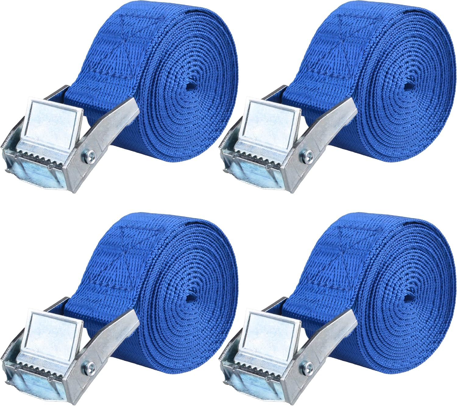 Azarxis Lashing Tie down Straps Cinch Webbing with Adjustable Heavy Duty Cam Buckle for Securing Cargo Roof Rack Motorcycle Kayak Surfboard Truck Luggage (2M, Orange - 4 Packs)