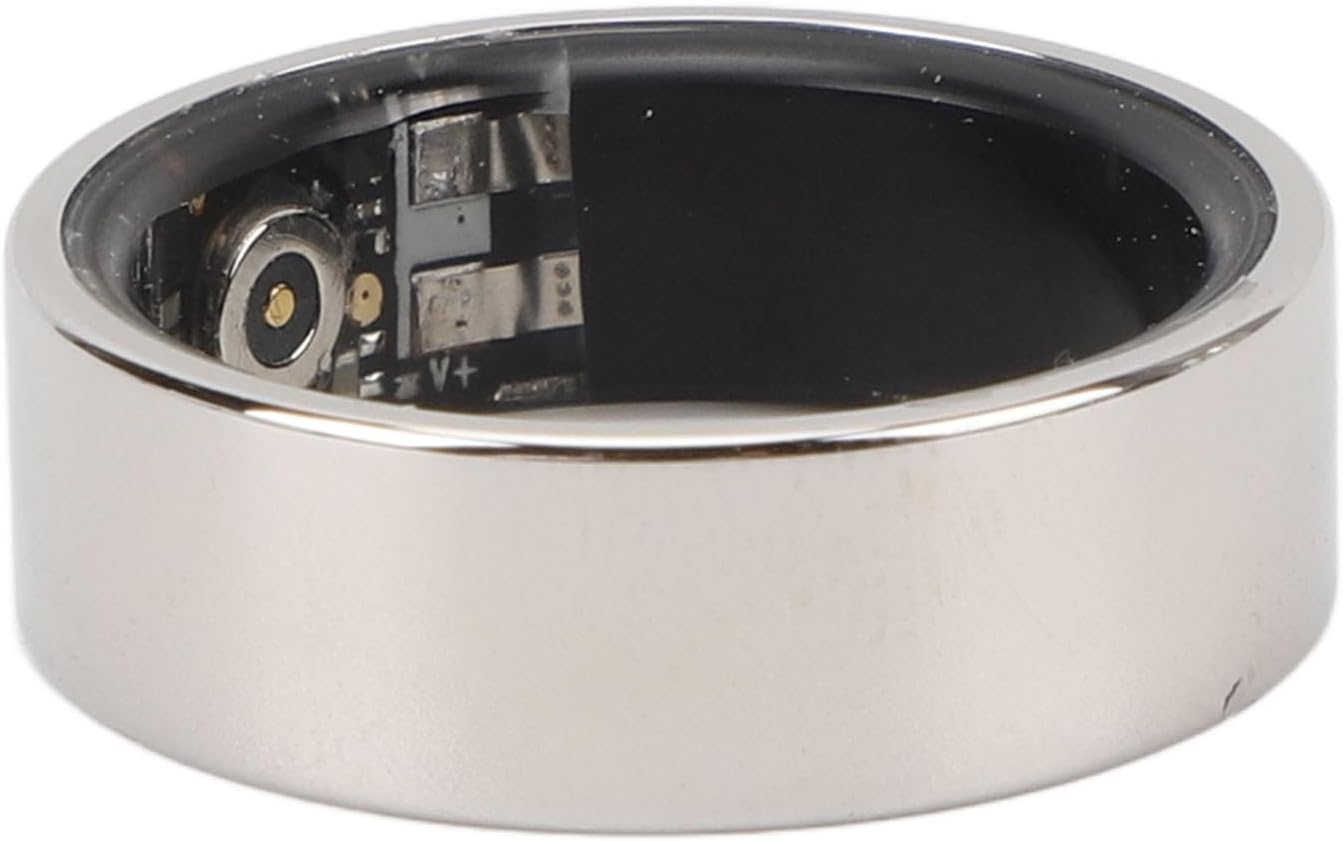 Smart Ring Health Tracker, Sports Multiple Sports Modes Rechargeable IP68 Waterproof Smart Ring with APP for Android and Ios (Silver #17) image number 1