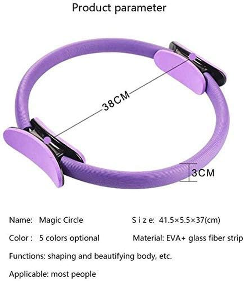 Yoga Pilates Ring Wheel Magic Fitness Circle Slimming Body Training Exercise (New Version - Pink) image number 6