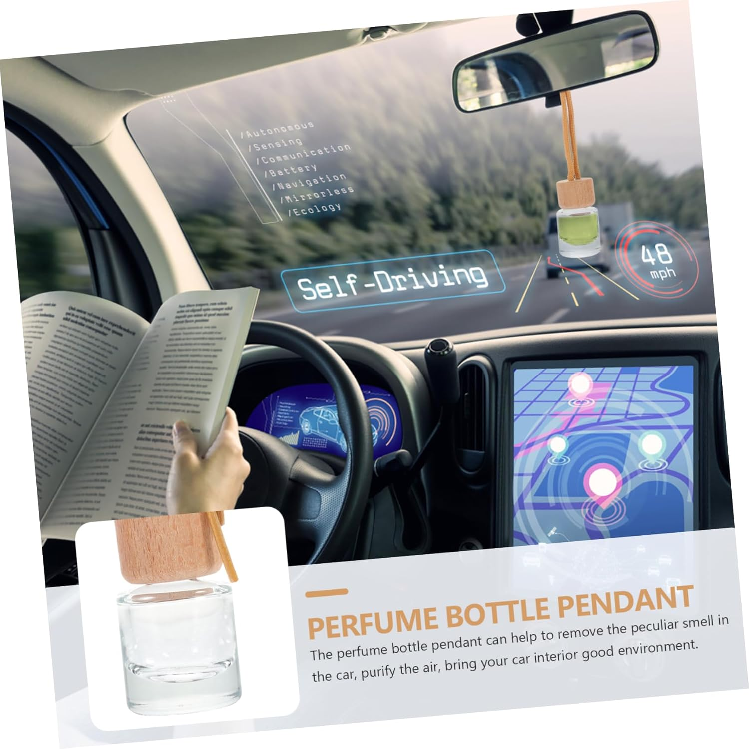 10Pcs Perfume Bottle Pendants for Car Diffuser Empty Glass Bottles Hanging Accessories for Car Air Freshener image number 2