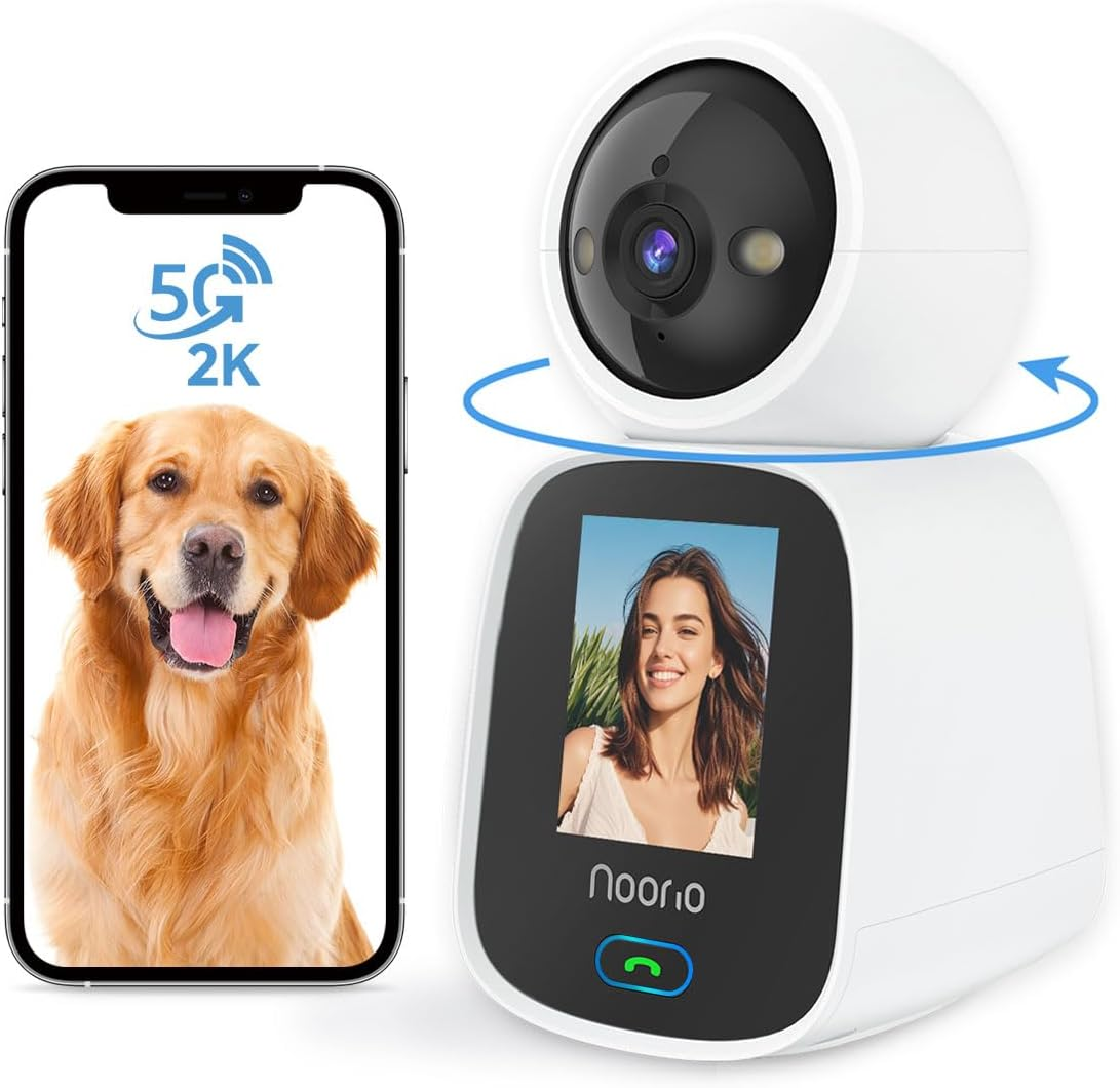 Noorio 2-Way Video Calling Camera, One Click Call 2K Security Camera Indoor, 360&deg; Pan/Tilt Pet Cam with Phone App, Color Night Vision Baby Monitor/Dog/Pet, CL200 image number 5