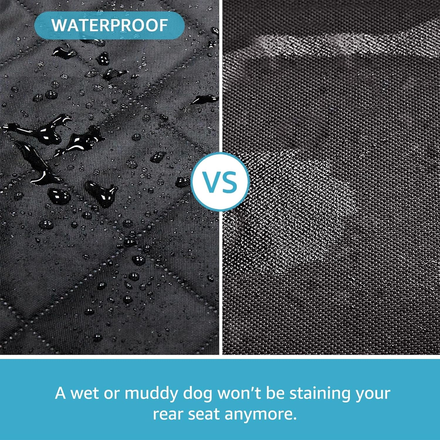 Lassie 4 in 1 Full Coverage Dog Car Floor Hammock,100% Waterproof Dog Car Seat Covers for Back Seat with Mesh Window for Sedans,Backseat Bench Protector for Cars, Suvs and Trucks Etc image number 4