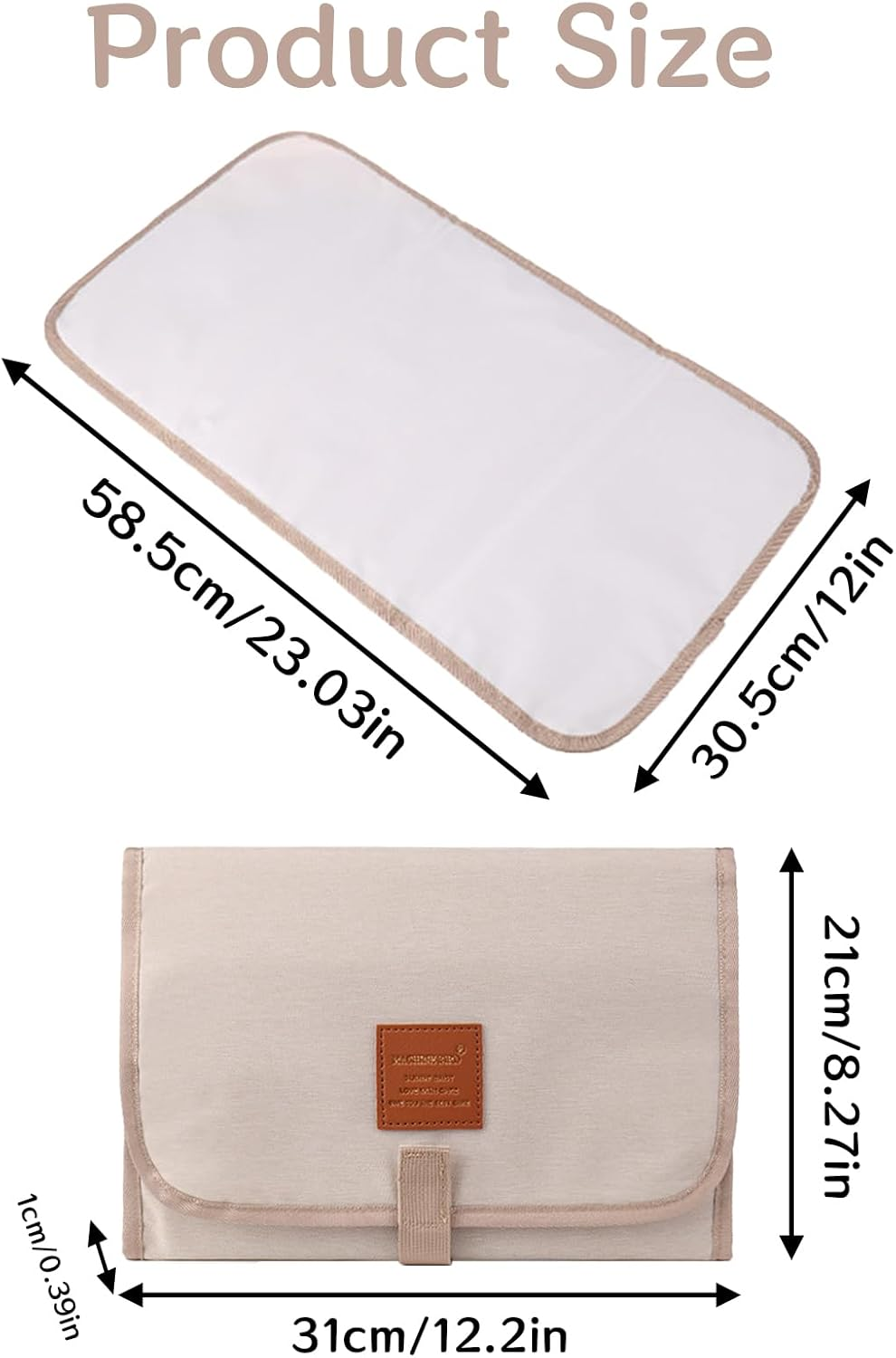 Baby Changing Mat,Portable Changing Mat,Foldable Travel Nappy Changing Mat,Lightweight,Wipeable,Skin-Friendly Fabric,Suitable for Home and Outdoor Use image number 4