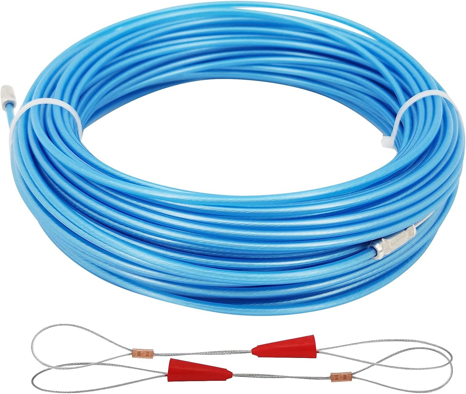30M Fish Tape Steel Core Cable Puller Electrical Wire Fish Tape Running Cable Fastener Kit image number 3