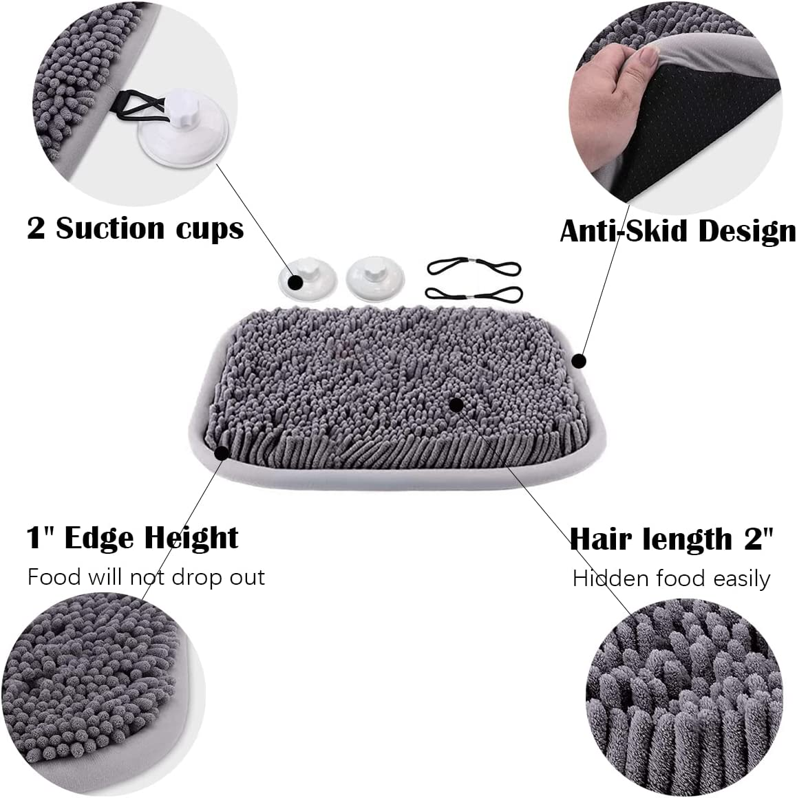 Snuffle Mat for Dogs, 17'' X 21'' Dog Snuffle Mat Interactive Feed Game for Boredom, Encourages Natural Foraging Skills and Stress Relief for Small/Medium/Large Dogs image number 4