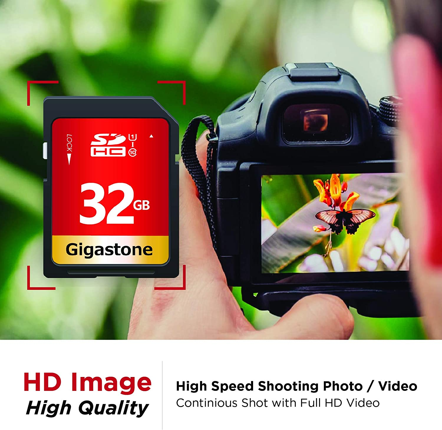 Gigastone 32GB 10-Pack SD Card UHS-I U1 Class 10 SDHC Memory Card High-Speed Full HD Video Canon Nikon Sony Pentax Kodak Olympus Panasonic Digital Camera, with 10 Mini Cases image number 6