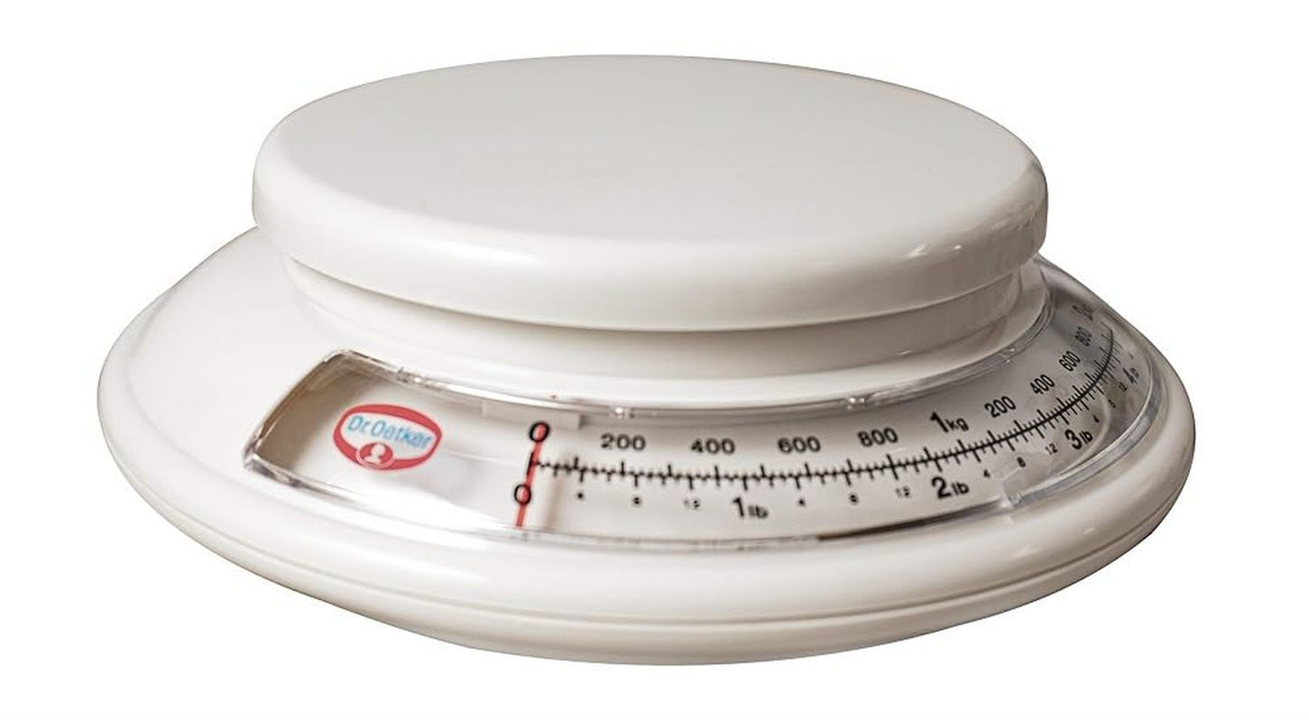 Dr. Oetker Precise 1531 Baking Scales Diameter 17 Cm - Essential Kitchen Aid in White for Precise Weighing, Ideal for Any Kitchen with Integrated Weighing Function image number 1