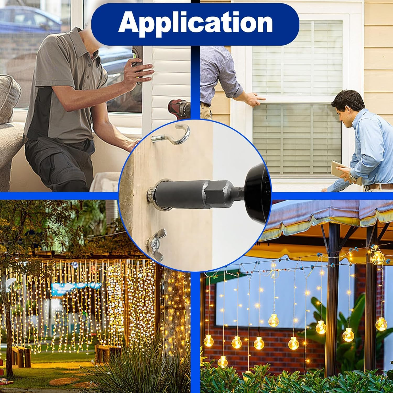 SPEEDWOX 3PCS Power Wing Nut Driver Set 12/15/18Mm 1/4" Hex Shank Nut Driver Bit Socket Tool Drive Kit for Hook Bolt Screws Installation, Wire Twisting image number 2