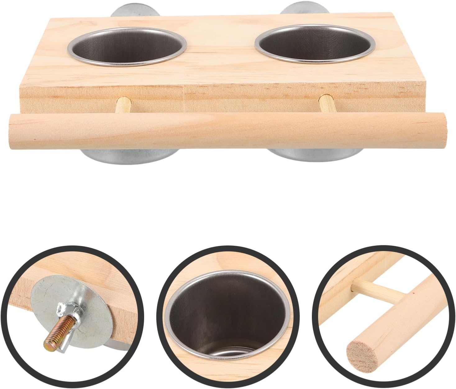 PENIKOKO Parrot Feeding Bowls Bird Perch Cups Metal Bird Food Water Bowl Feeder image number 6