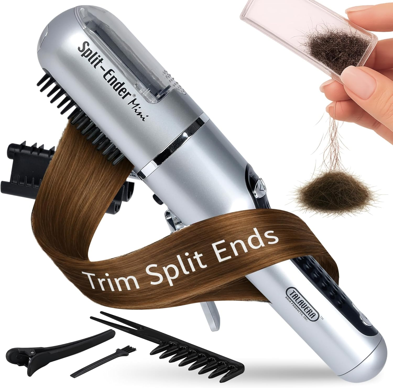 Split Ender Mini Cordless Split End Hair Trimmer for Dry, Damaged and Brittle Split Ends Blue