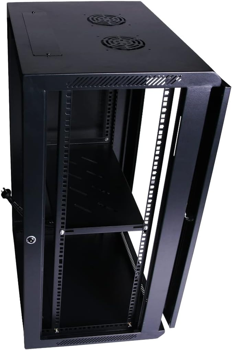 HCC 18RU 19 Inch 450Mm Deep Wall Mount Cabinet Server Rack Data Network Comms 18U 19&rdquo;, Black (RW-18R-450) image number 3