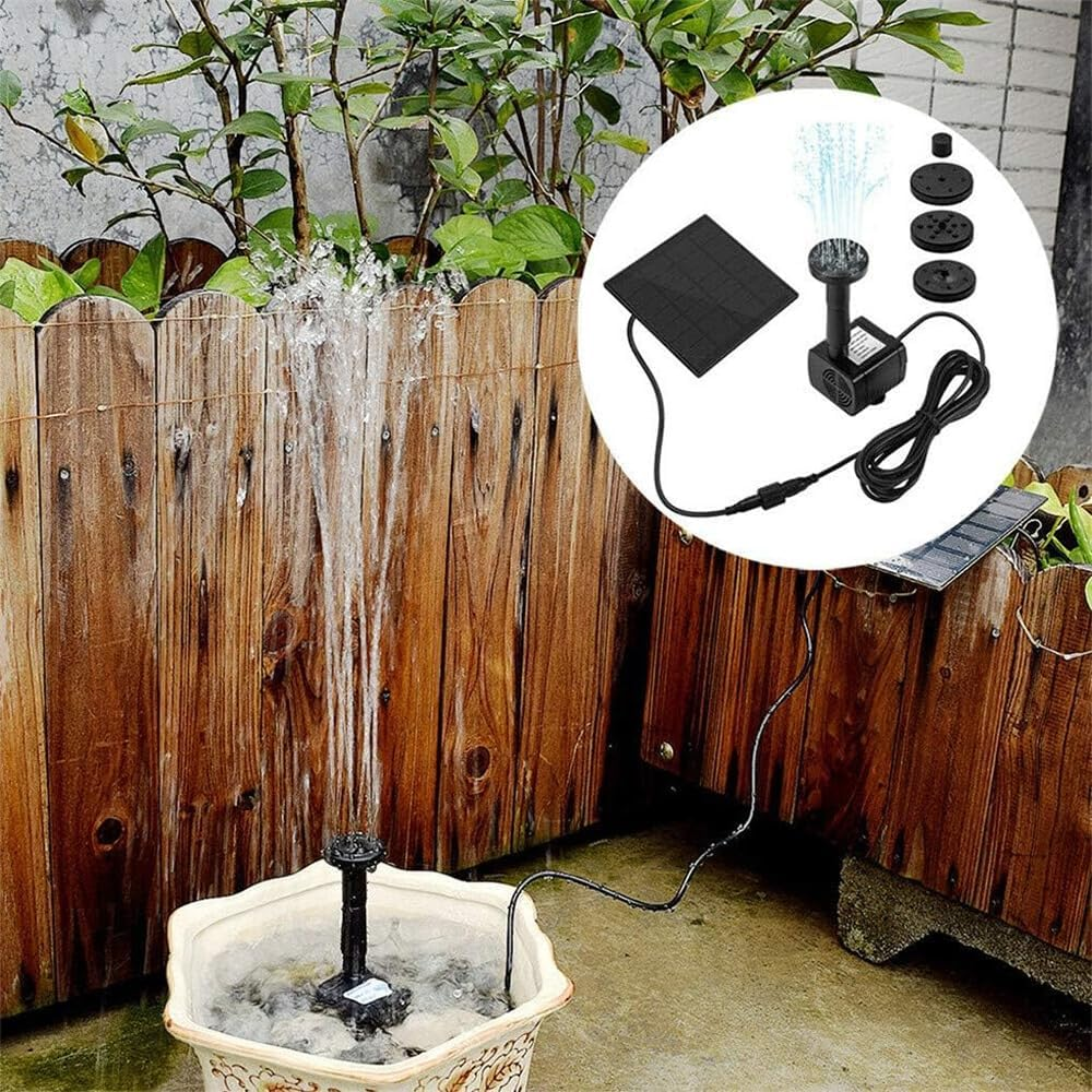Solar Fountain Pump, Panel Water Pump with 8 Nozzles Sprays Elegant Water Feature for Bird Bath Solar Panel Kit Outdoor Fountain for Outdoor Small Pond Patio Garden and Fish Tank Bird Bath image number 6