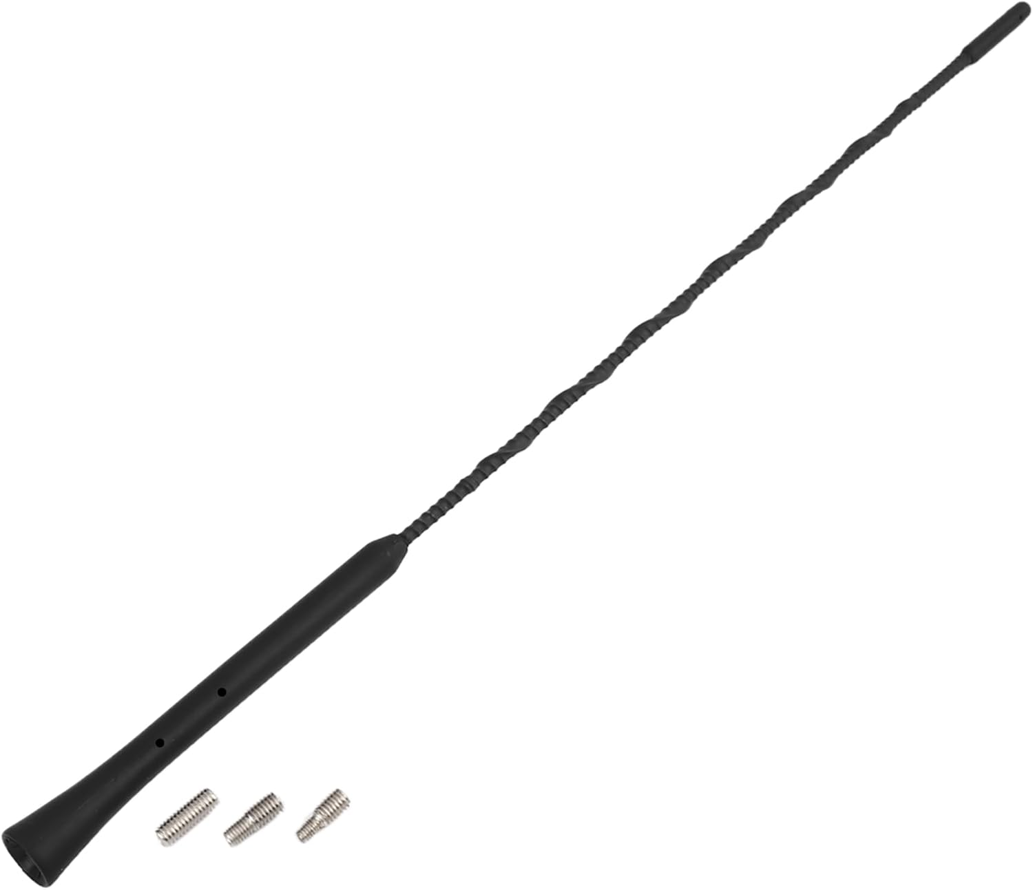 X AUTOHAUX 16" Universal Car Antenna Radio AM FM Antenna Aerial Flexible Antenna 40.5Cm Radio Antenna Booster Signal Roof Mast Replacement Black image number 2